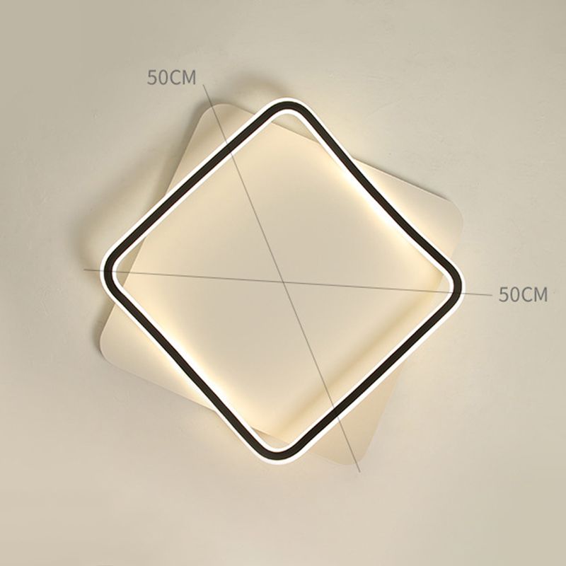Simplicity Square LED Flush Light Fixture Aluminum Bedroom Ceiling Mounted Light