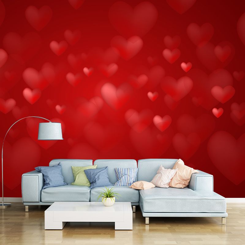 Heart-shaped Geometry Mural Mildew Resistant Wall Covering for Home Decor