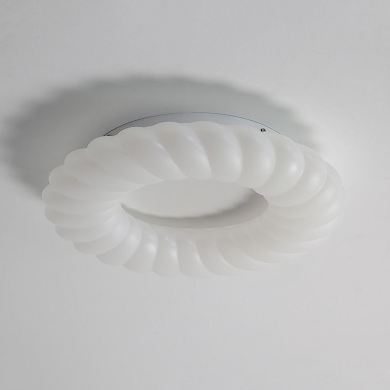 Contemporary LED Ceiling Light White Shaded Flush Mount Lighting for Room