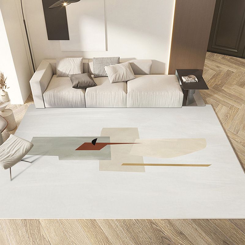 Orange Nordic Rug Polyester Color Piece Rug Washable Rug for Living Room