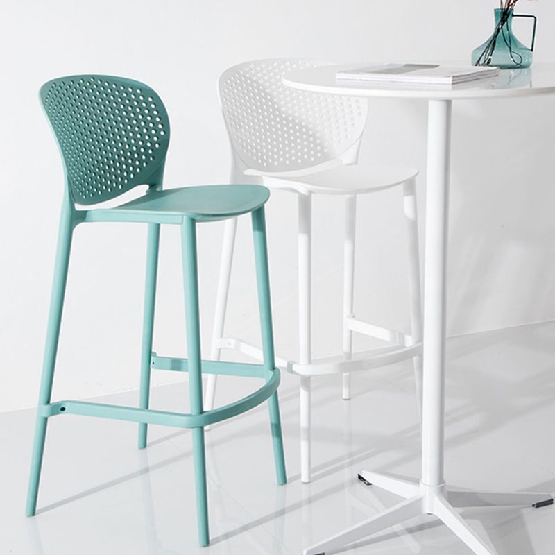 Modern Plastic Counter & Bar Stool Low Back Footrest Stool for Coffee Shop
