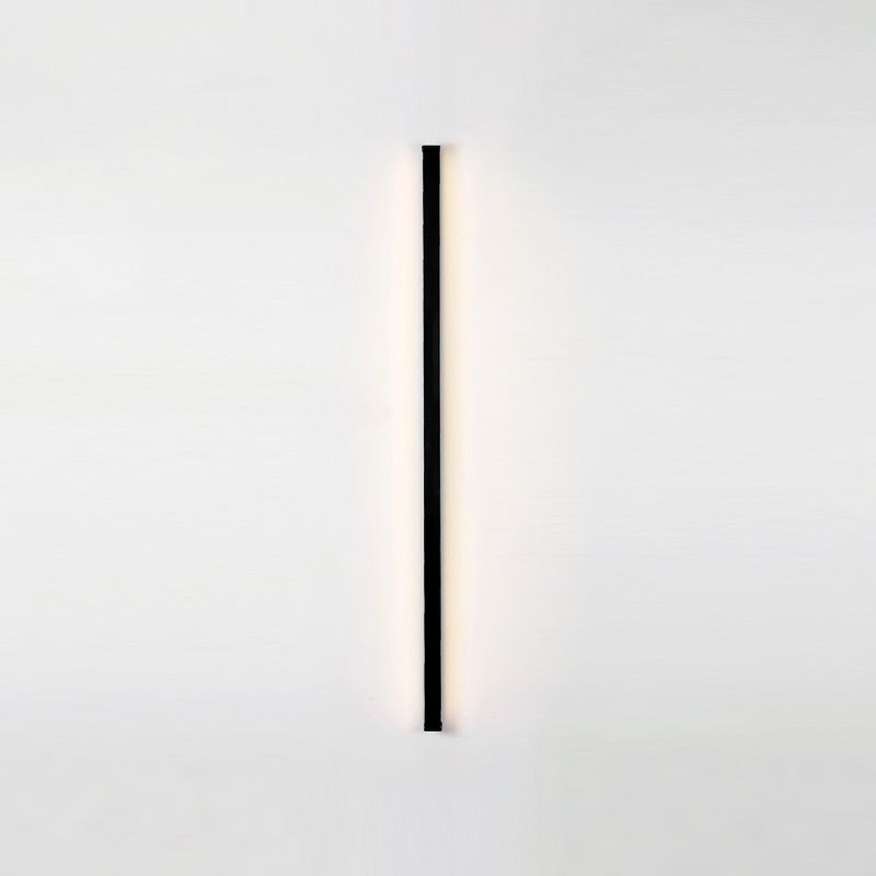 Black Rectangular Wall Light Sconces Modern Style Aluminum 1-Light Wall Lamps