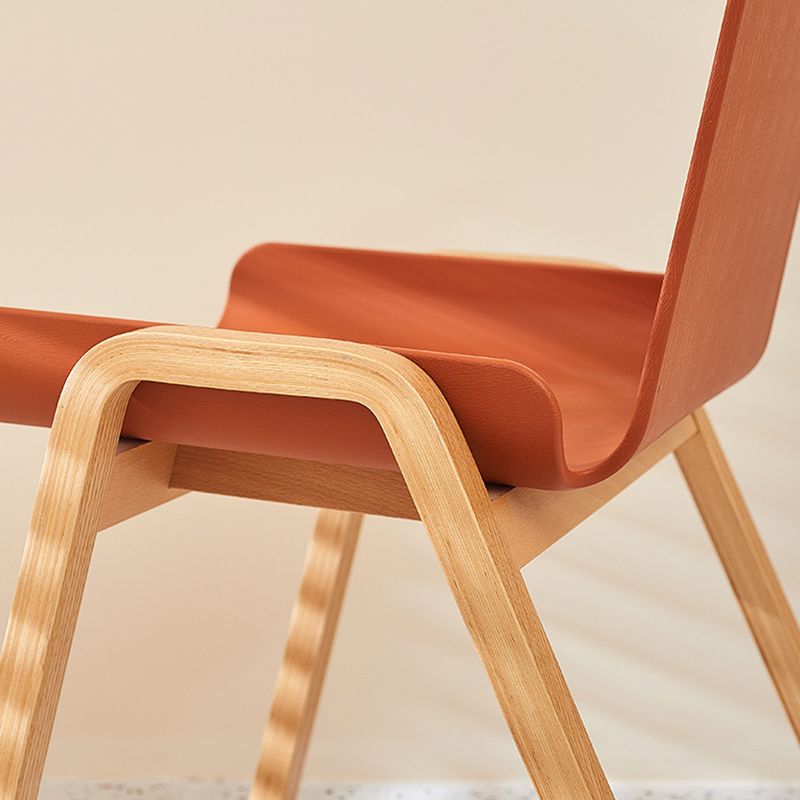 Silla de comedor de estilo moderno Silla auxiliar de cocina sin brazos con patas de madera