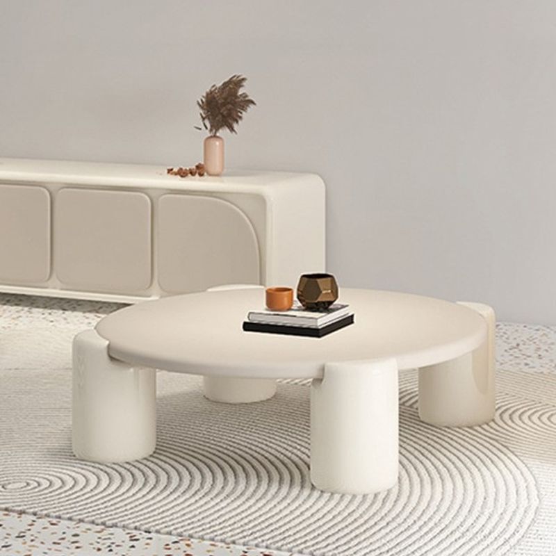 Round 4 Legs Cocktail Table Engineered Wood Coffee Table in White