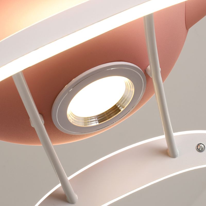 Modern Metal Ceiling Fan Lamp Helicopter LED Semi Flush Ceiling Light Fixtures