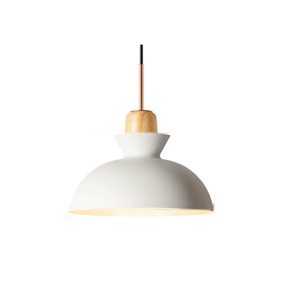 Pink/Yellow/Green Bowl Shade Ceiling Fixture Modern Style Metal 1 Light Dining Table Pendant Light