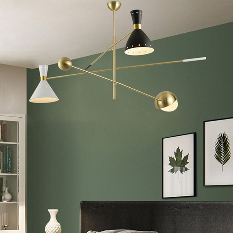 Metal Geometric Shape Chandelier Modern LED Chandelier Lamp for Bedroom