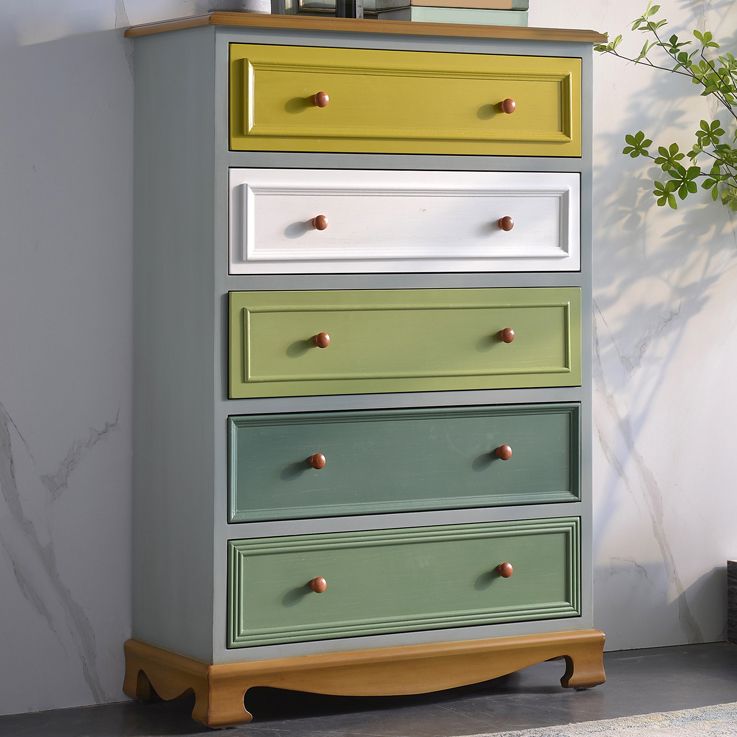 Nautical Vertical Lingerie Chest Wood Storage Chest Dresser for Bedroom