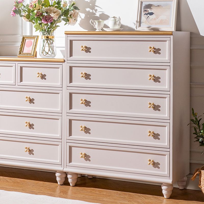 Ornate Traditional Lingerie Chest Rubber Wood Storage Chest with Drawers for Bedroom
