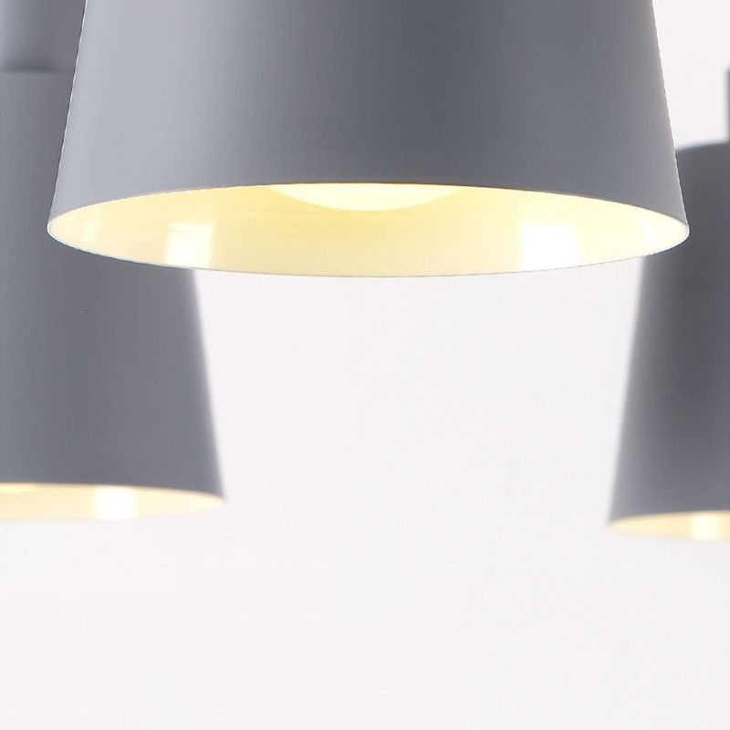 Metal Cone Shaped Chandelier Light Fixture Nordic Style LED Suspension Pendant Light