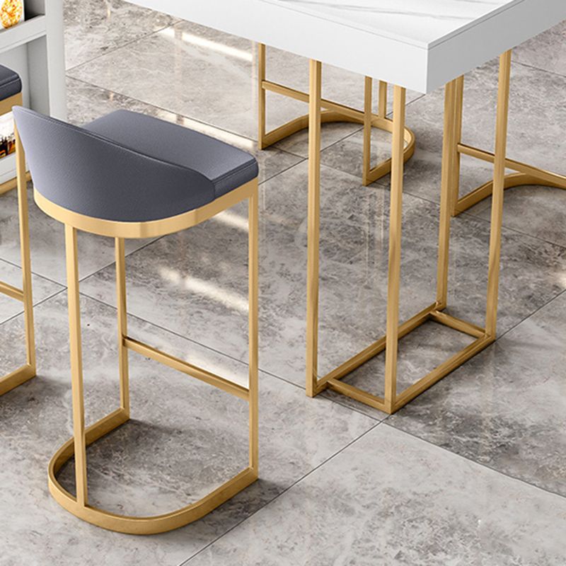 Sintered Stone Bistro Bar Table Rectangle White Bar Table with Storage