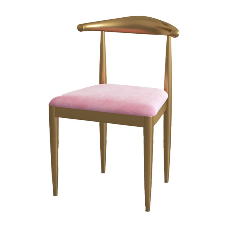 Contemporary Dining Set 1/2/5 Pcs Marble Dining Table with Cow Horn Chairs