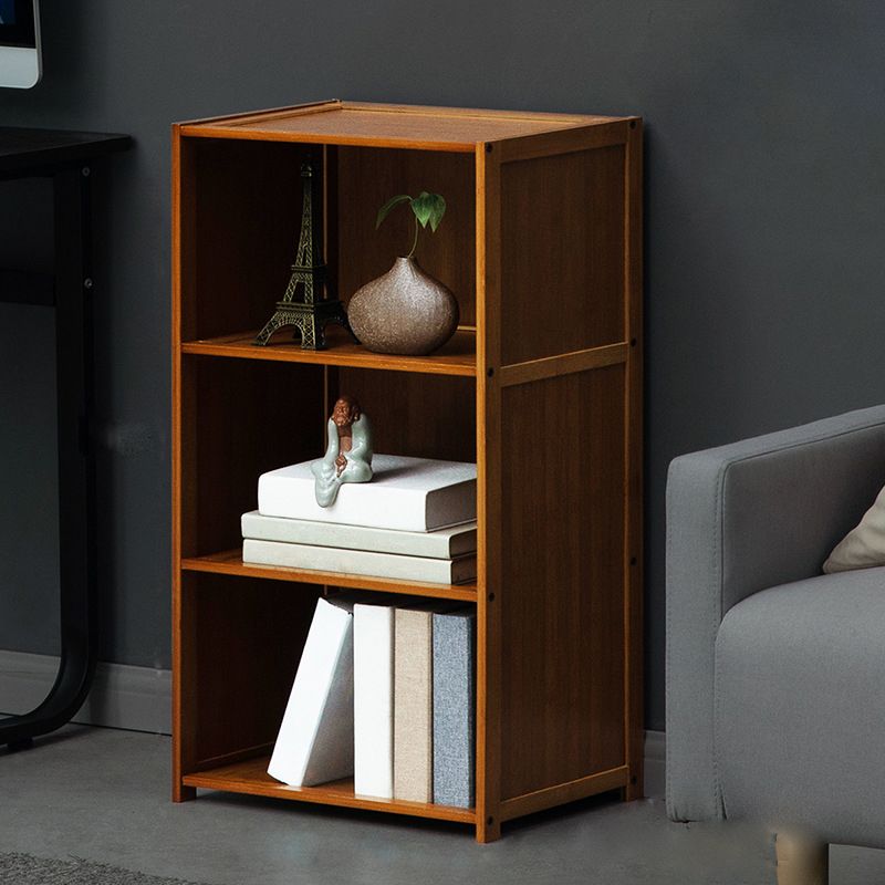 12" W Vertical Wooden Bookshelf Modern Closed Storage Bookcase