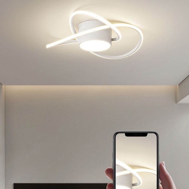 White Flush Mount Lighting Modernism Metal Ceiling Light for Home