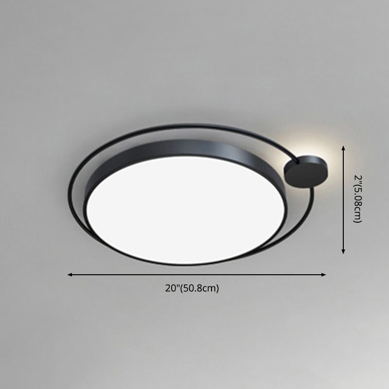 Modern Led Fixture Flush Mount Lighting Fixture Acrylic and Metal Lampshade for Bedroom