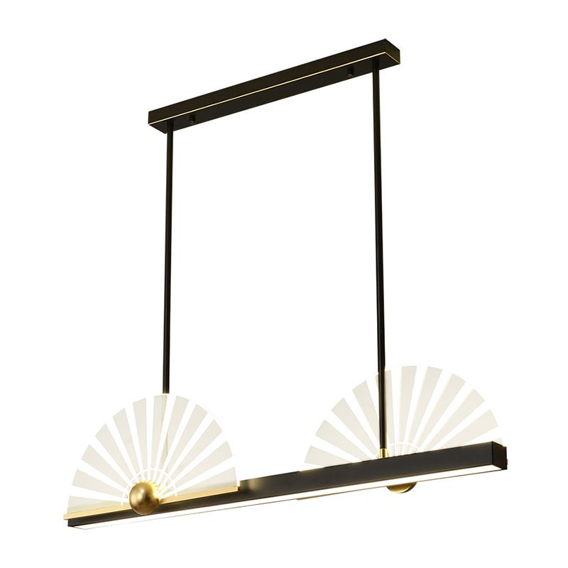 Modern Style Geometry Shape Island Lights Metal 3 Light Island Lighting in Black