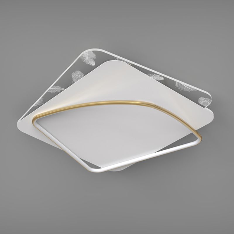 Contemporary Style Aluminum LED Flush Light Fixture Feather Ceiling Flush Mount for Bedroom