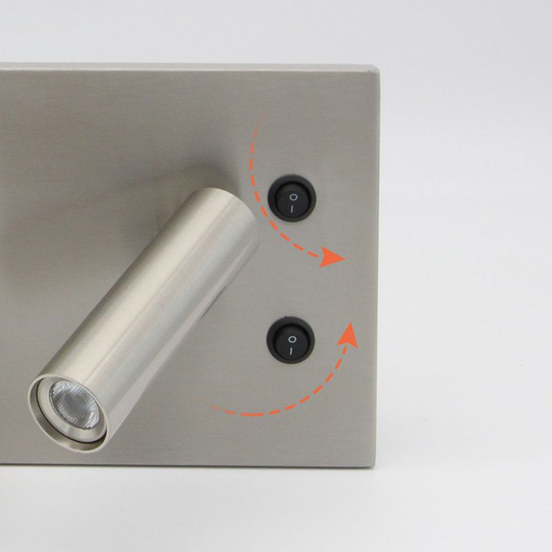 Hedendaagse eenvoud LED -leeslamp draadloos oplaadplankontwerp Bedmuurlicht met onafhankelijke schakelaar