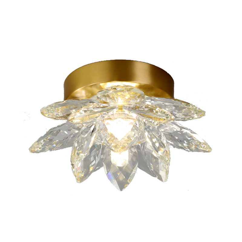 Plafonnier en forme de géométrie moderne en cuivre, 1 lumière, montage encastré avec trou de 3 "de diamètre pour balcon