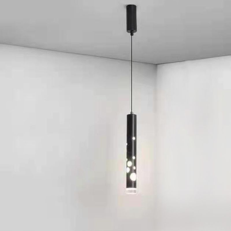 Sospensione cilindrica Sospensione Lampada Acrilico Modernista a LED in nero