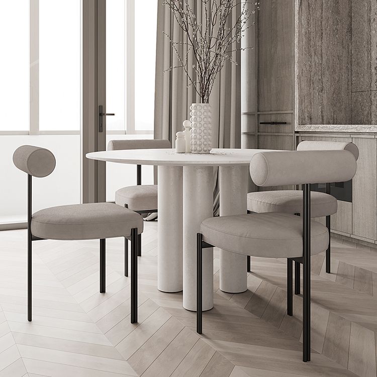 Scandinavian Side Dining Chair Upholstered Metal Chair for Dining Room