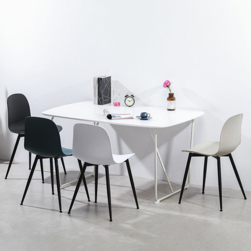 Sedia da casa per la casa contemporanea gambe in metallo sedia da pranzo in plastica (set di 4)