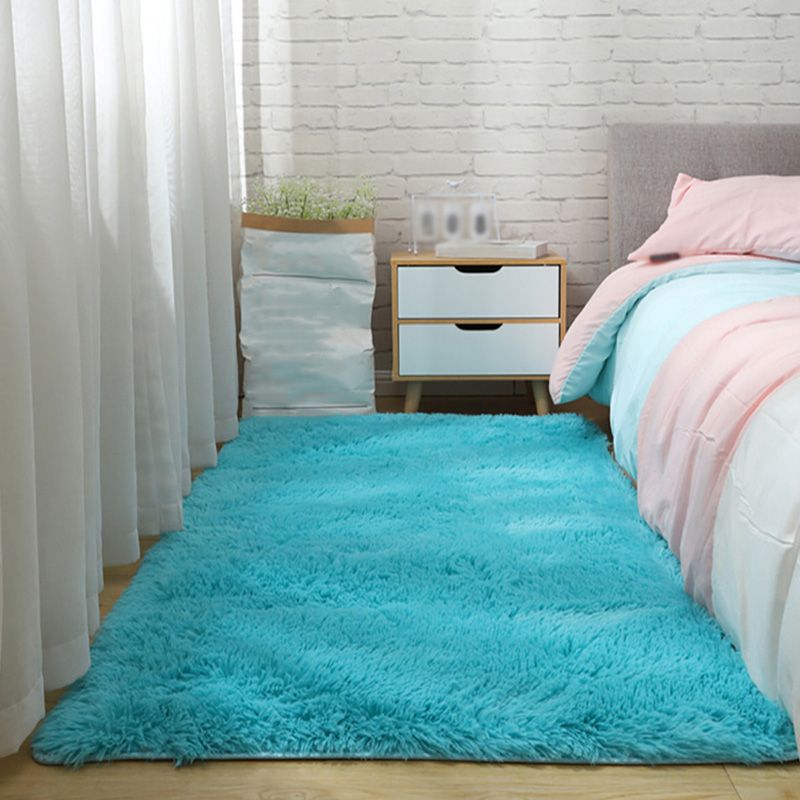 Natural Plain Shag Carpet Polyester Area Rug Stain Resistant Indoor Carpet for Adults Bedroom