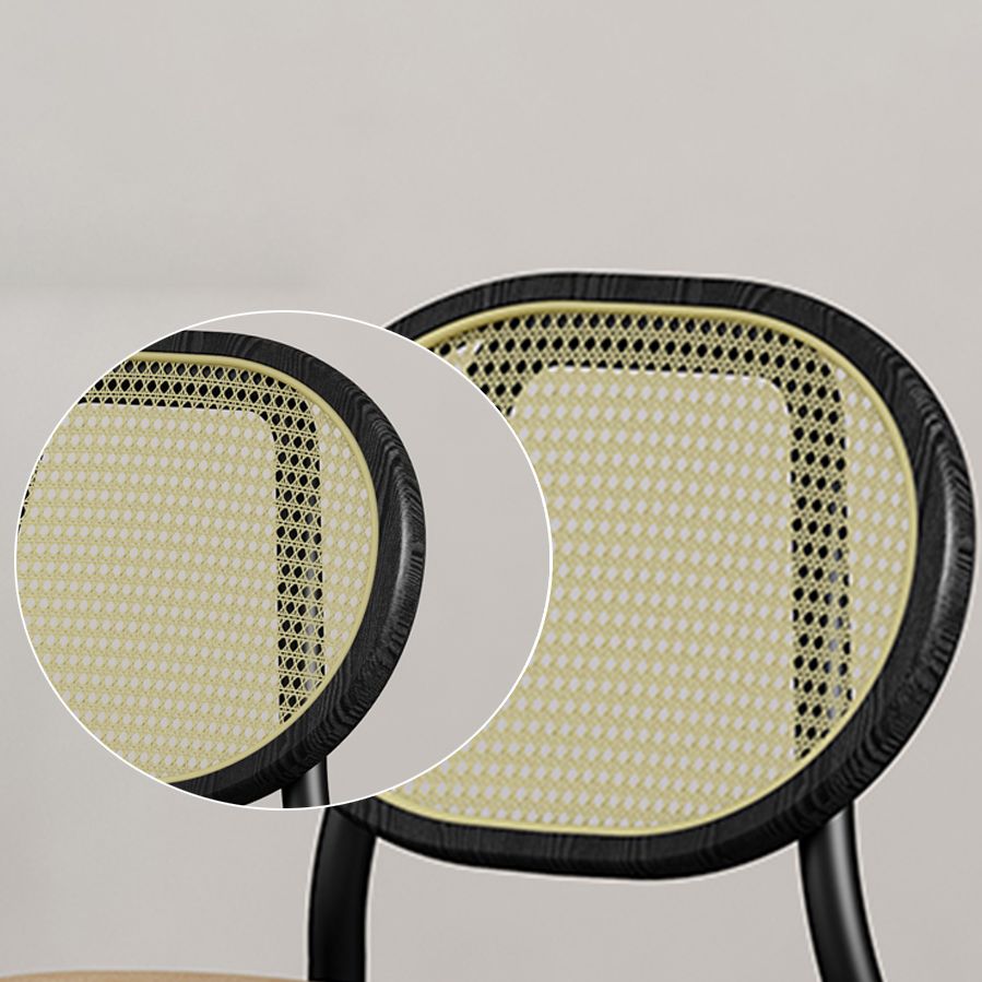Silla lateral de comedor escandinava con respaldo abierto para silla lateral de comedor de cuero para el hogar