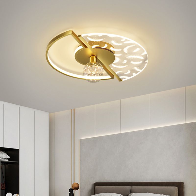 Round Flush Light Fixtures Eenvoud Acryl Plafond Light Fixtures voor Slaapkamer