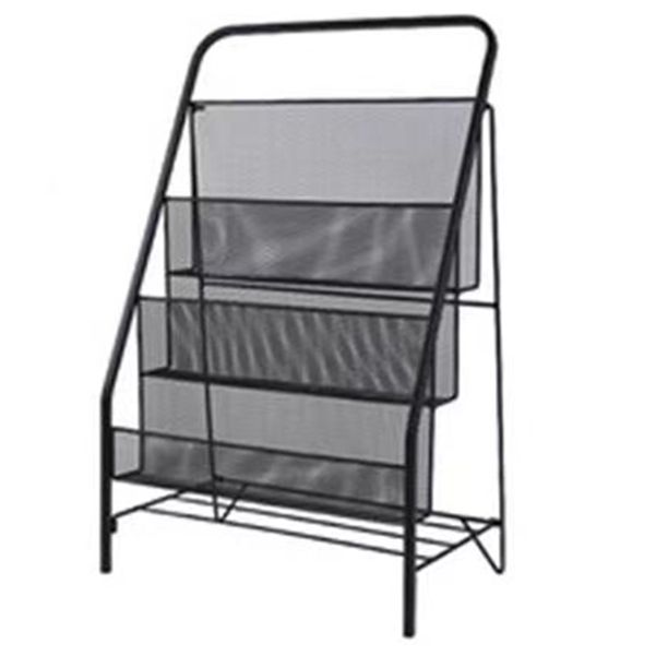 Standard Closed Back Bookshelf Metal Contemporary Bookcase with Shelves