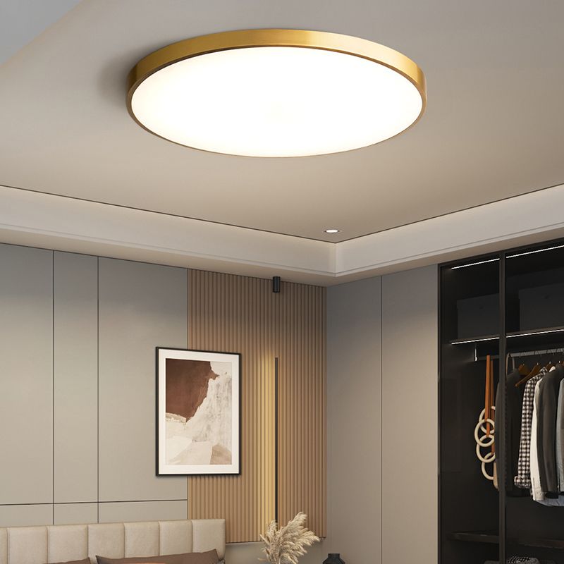 1-Light Round Shaped Flush Mount Light Modern Style Metal Led Flush Mount