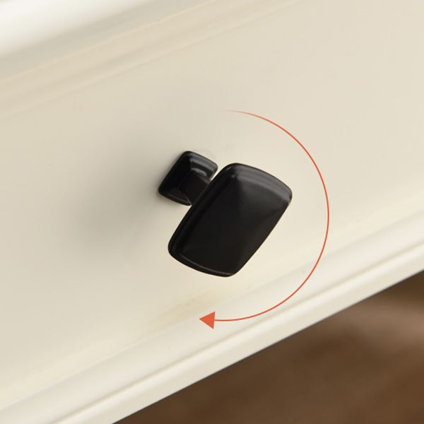 Modern Style Pine White Rectangular 4 Legs Dressing Table with 2 Drawers