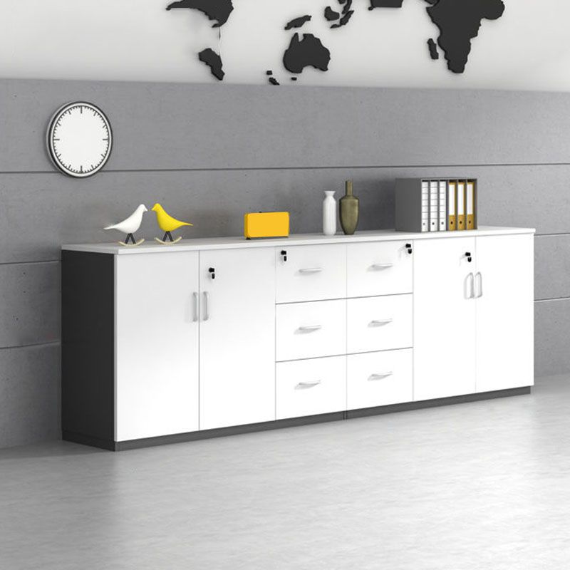 Contemporary Style Filing Cabinet Wood Lateral File Cabinet with Locking Storage