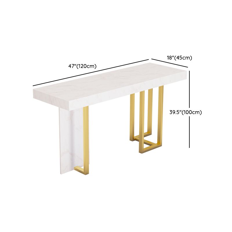 1/2/5 Pieces Bar Stool and Table Set Faux Marble Rectangular