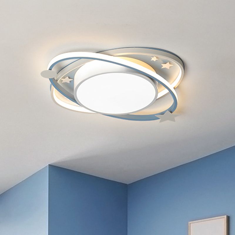 Planet Flush Mount Ceiling Light Contemporary Acrylic Ceiling Mount Light Fixture for Bedroom