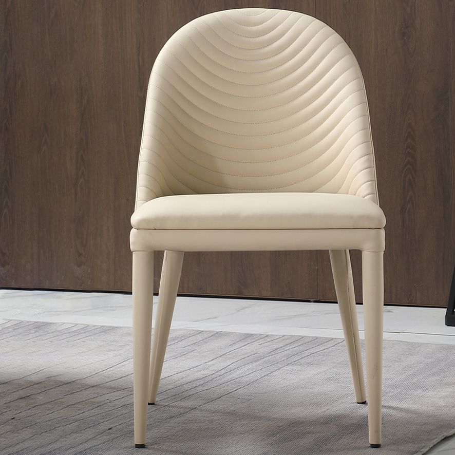 Upholstered Dining Side Chair Faux Leather Dining Accent Chair