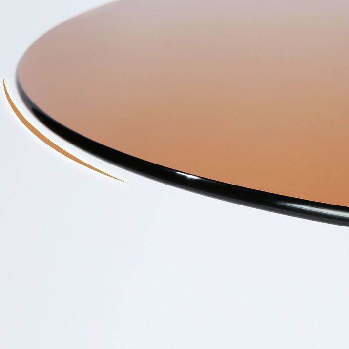 Modern Round Dining Room Table Tempered Glass Table with Pedestal Base