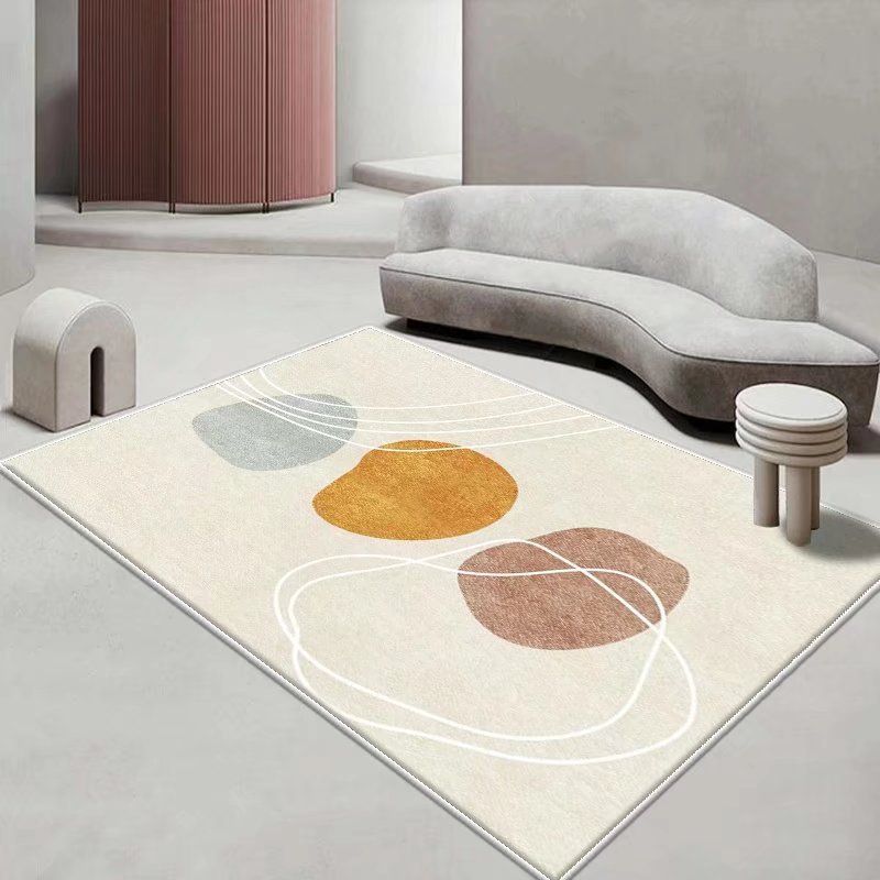 Orange Modern Rug Polyester Color Lump Indoor Rug Washable Rug for Sitting Room