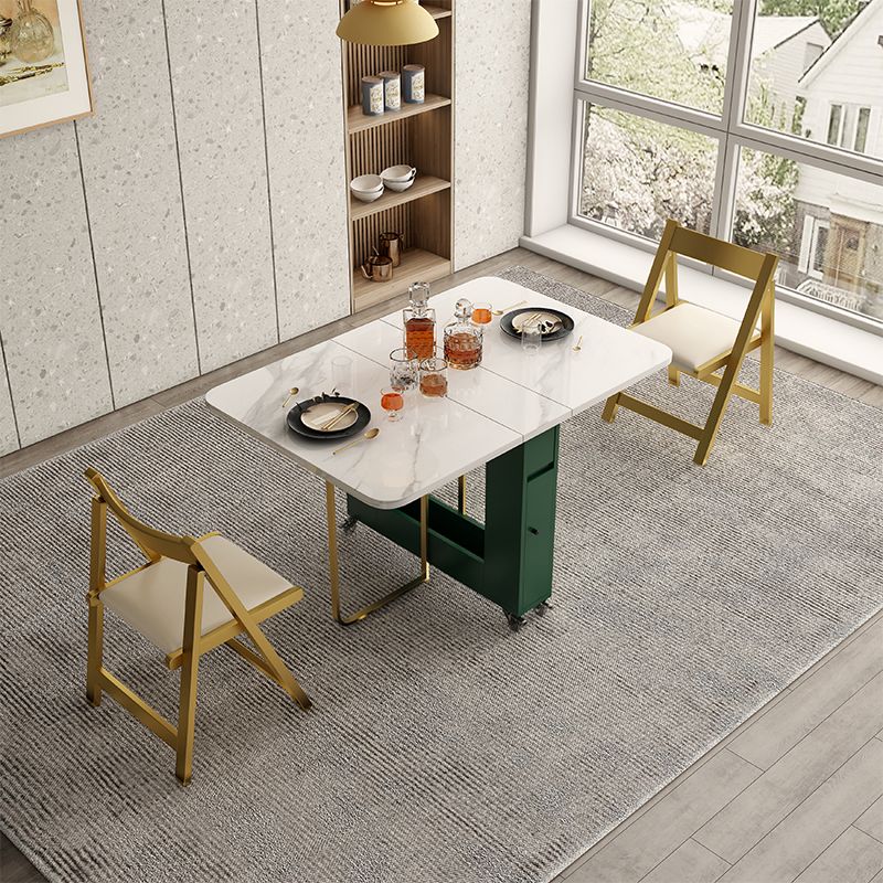 Rectangle Table à manger moderne du milieu du siècle Table de base en métal doré pour salle à manger