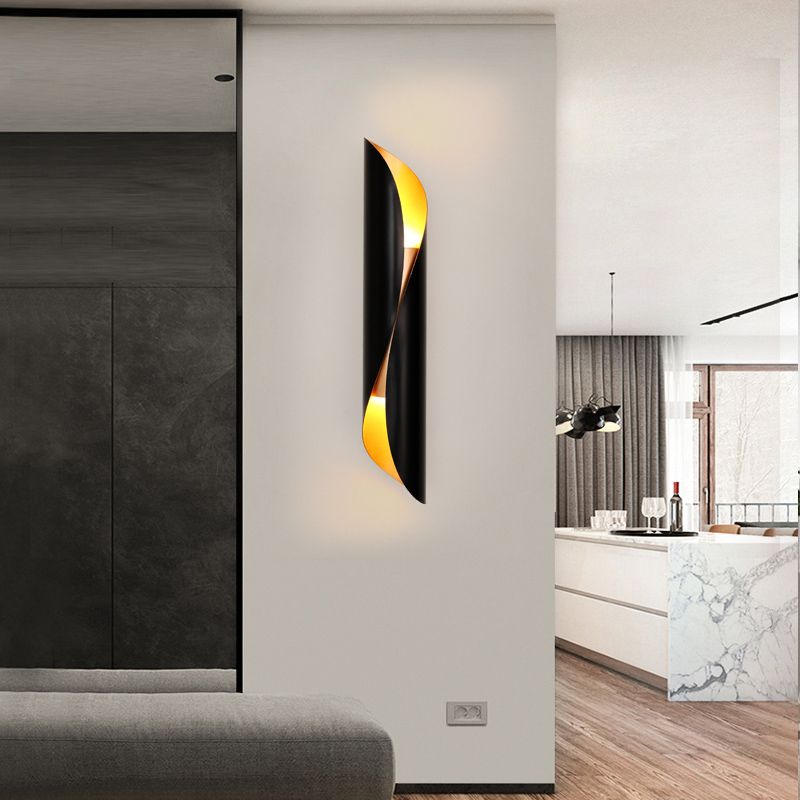 Cilindro Dormitorio Luz de luz Luz de luz Metal Simplicity Lighting Lights en dorado-negro