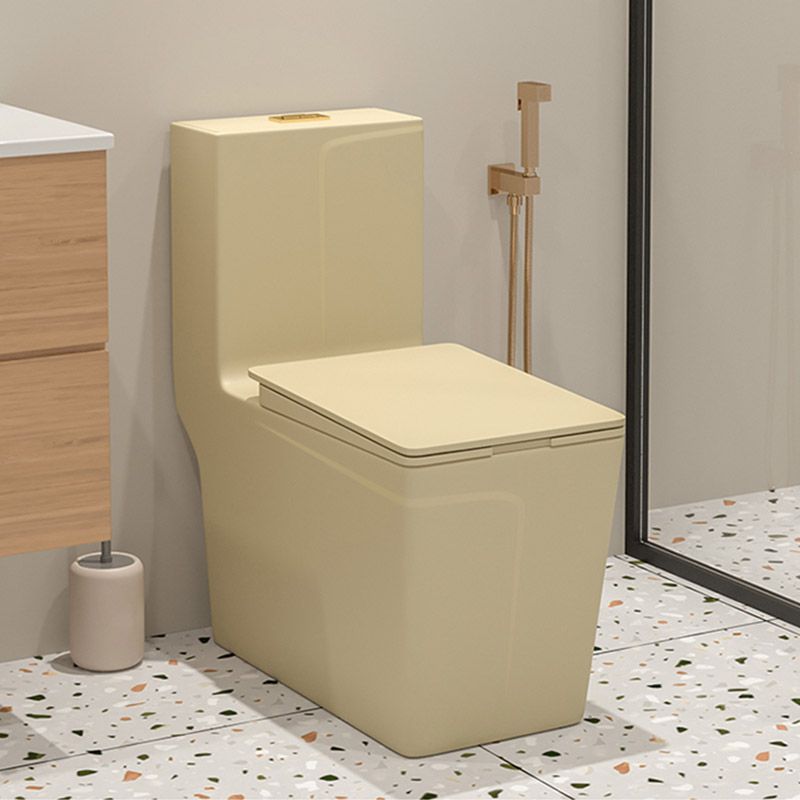 Floor Mount Toilet Traditional Skirted One-Piece Flush Toilet with Slow Close Seat