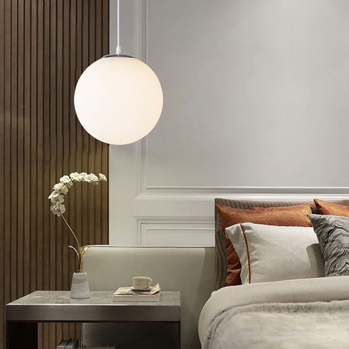 Moderna sfera di design minimalista lampada sospesa Opal Glass Glass Glass 1 Luce Light Light