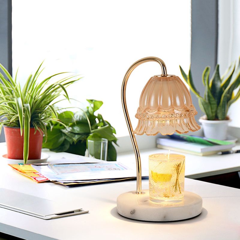Gold Table Lamp Aromatherapy Melting Wax Desk Lamp for Bedroom (Without Aromatherapy)
