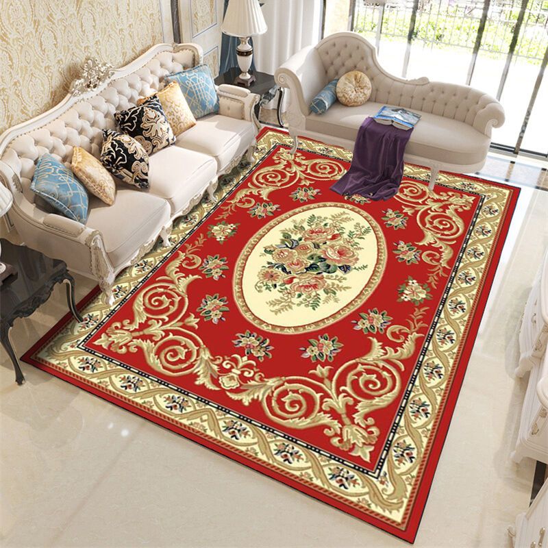 Navy Modern Carpet Blended Graphic Carpet Non-Slip Backing Carpet for Living Room
