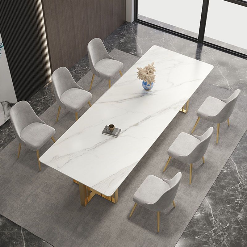 Industrial Style Dining Table Sintered Stone Rectangle Table for Dining Room
