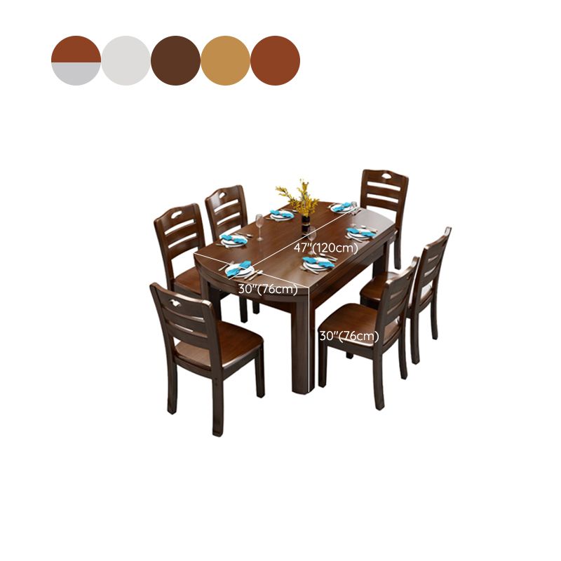 Solid Wood Dining Table Set 1/7 Pieces Dining Set for Kitchen