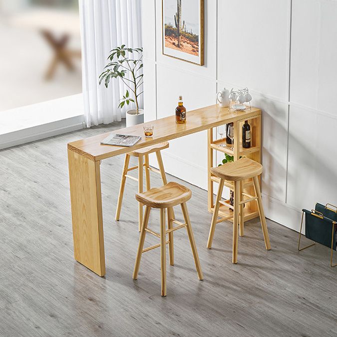 Glam Style 1/2/4 Pieces Bar Table Set Rectangle Bar Table with Wood Stools