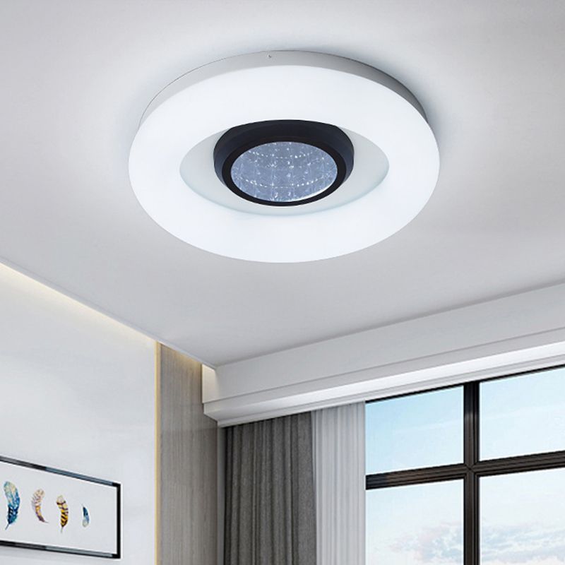 Luz de techo empotrada de acrílico circular, iluminación empotrada LED minimalista plateada/gris/negra para Hotel