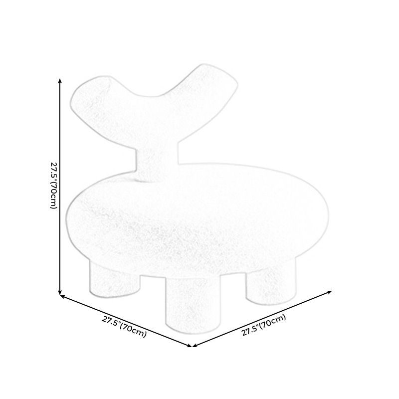 Wool Slipper Chair Modern Armless Slipper Chair for Living Room, Bedroom