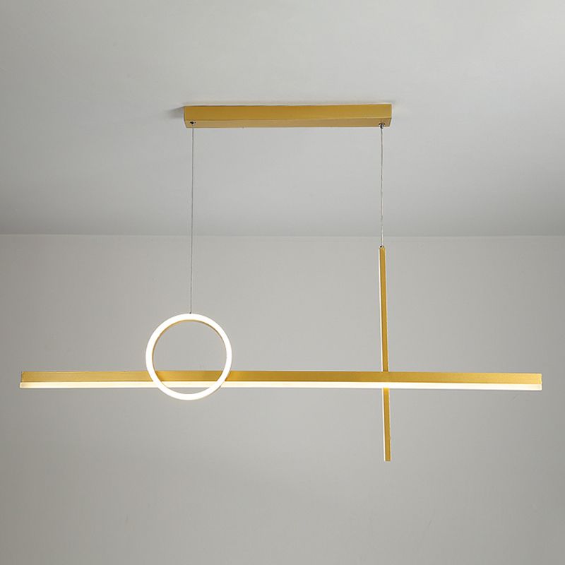 3 luces de isla lineal de luz accesorio de iluminación de isla de metal contemporáneo